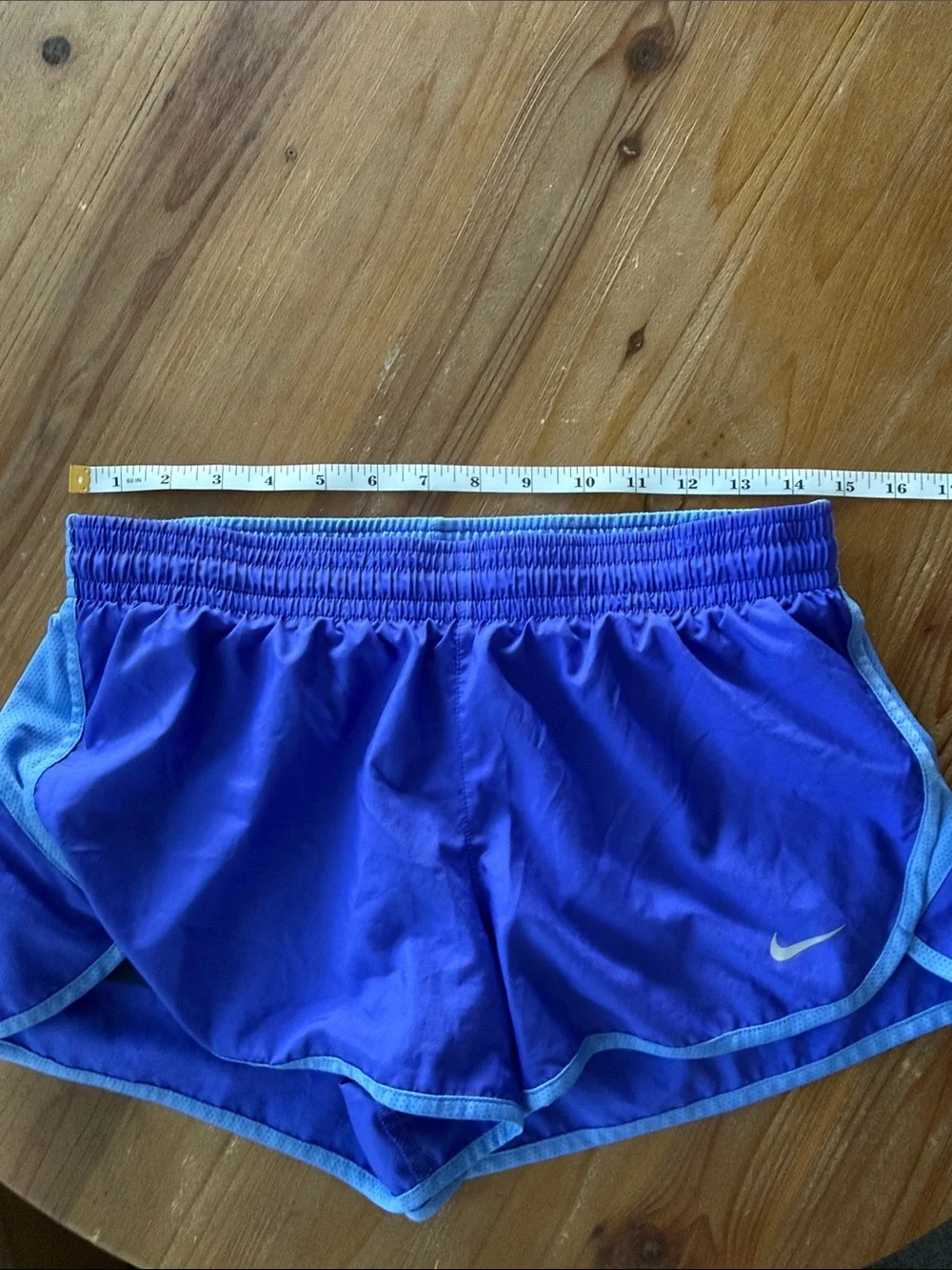 Nike Women's Royal Purple/Blue Athletic Shorts with Light Blue Trim